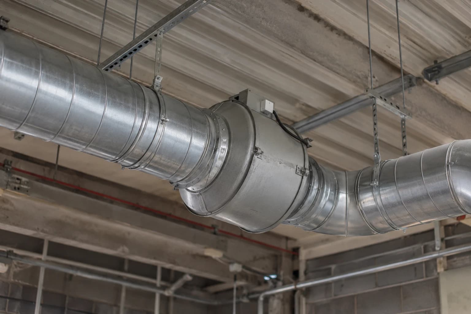 Illustrative ventilation installation scene